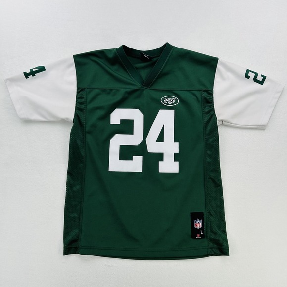 NFL Team Apparel Other - New York Jets Jersey Youth Large Green NFL Football Darrelle Revis 24 Logo Shirt